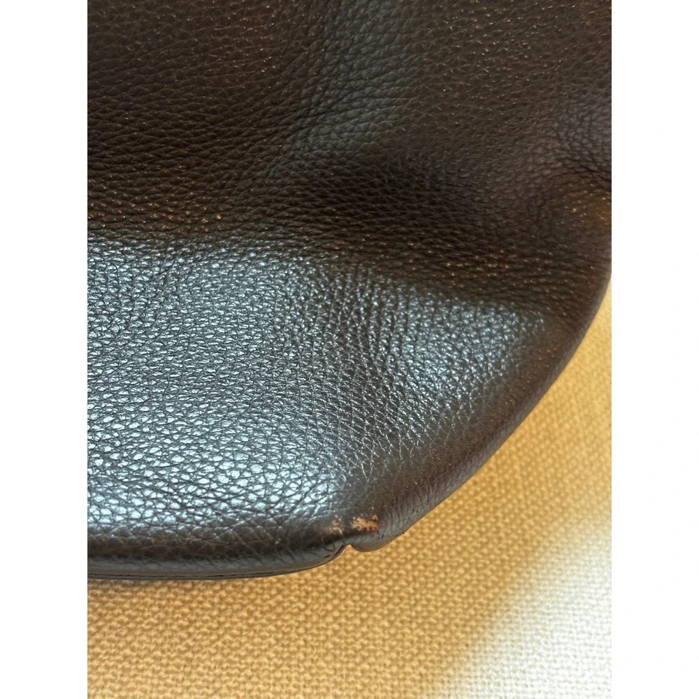 Dooney & Bourke Hobo Bag Espresso Brown Pebbled Leather Duck Logo Clasp
